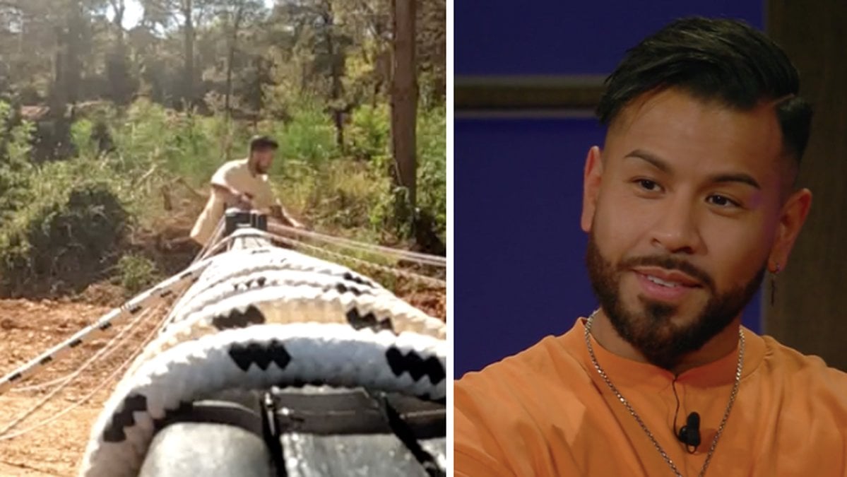 Tvådelad bild på Oscar Batres i Bachelorette 2022.