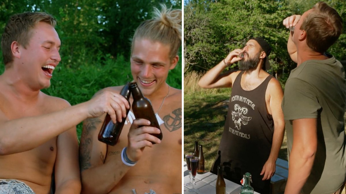 Christoffer Hammarlöf, Viktor Bergström och Artin Ghookassi från Farmen 2023. 