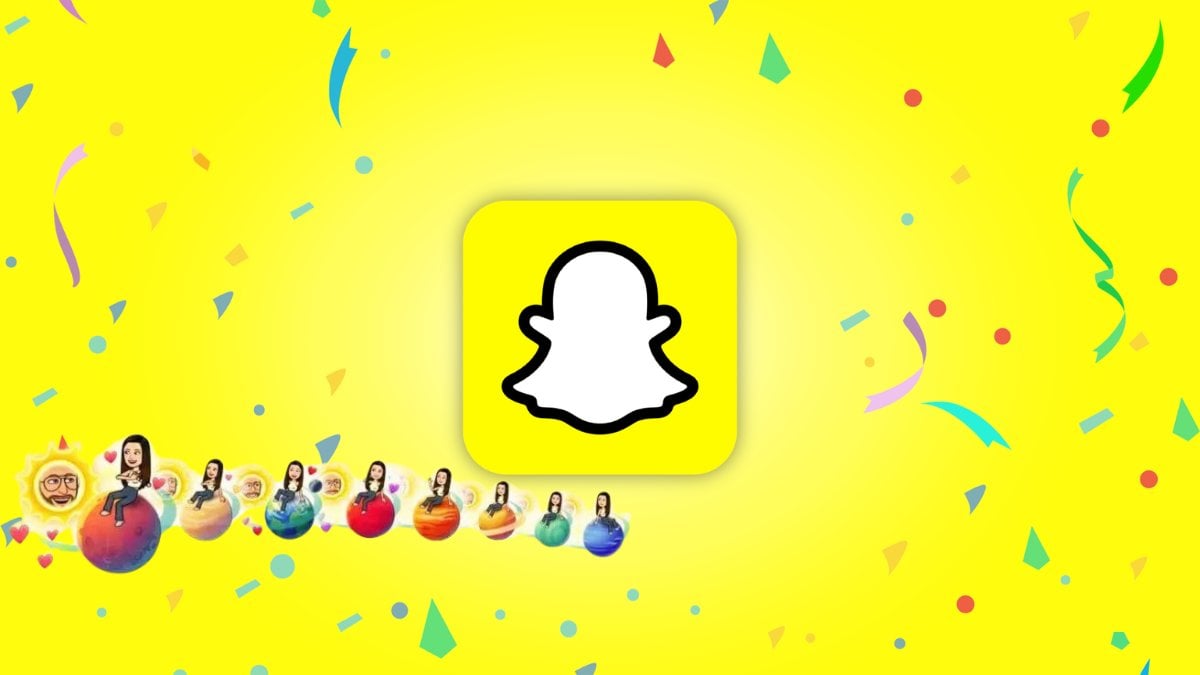 Snapchat logga med planeter