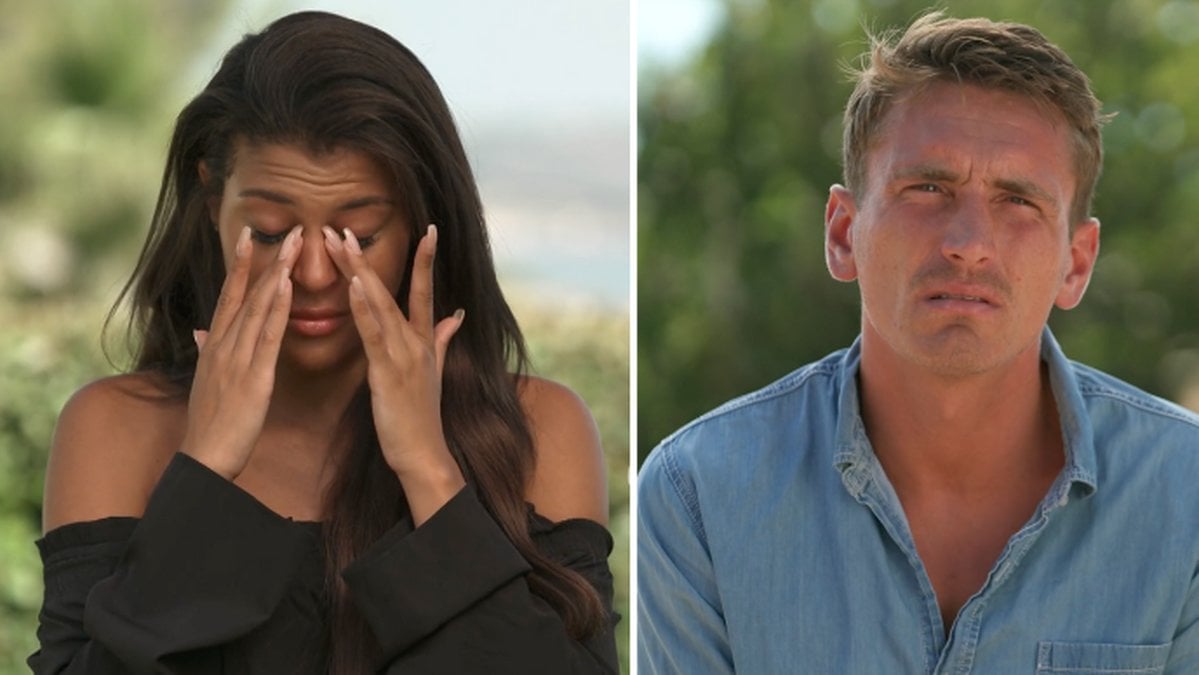 Tvådelad bild på Olivia Birgersson och Roman Rosenkrans i Bachelorette 2022. 