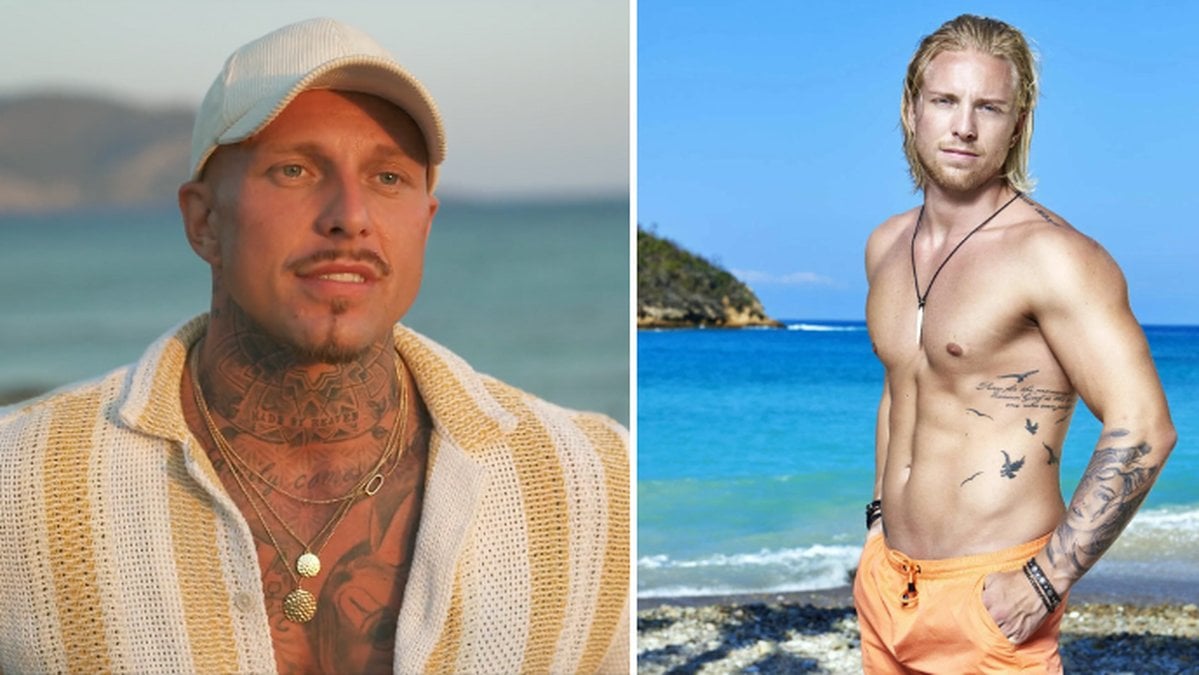 Tvådelas bild på Sebastian Stenberg från Bachelorette 2022 och Paradise hotel 2016.