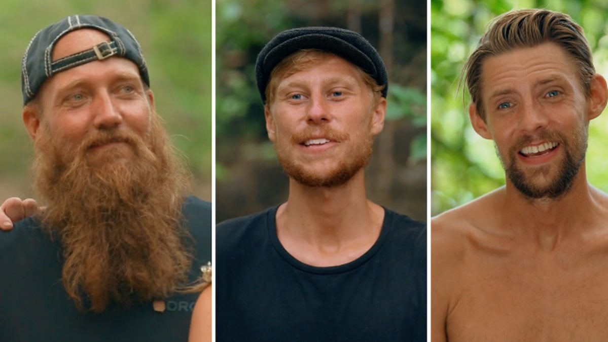 Lars-Olov Johansson, Martin Larsson och Kristoffer Nystedt i Robinson 2022.
