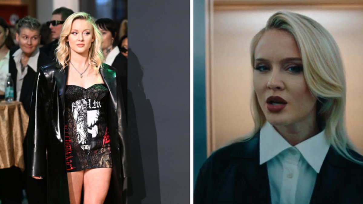 Tvådelad bild på Zara Larsson. 