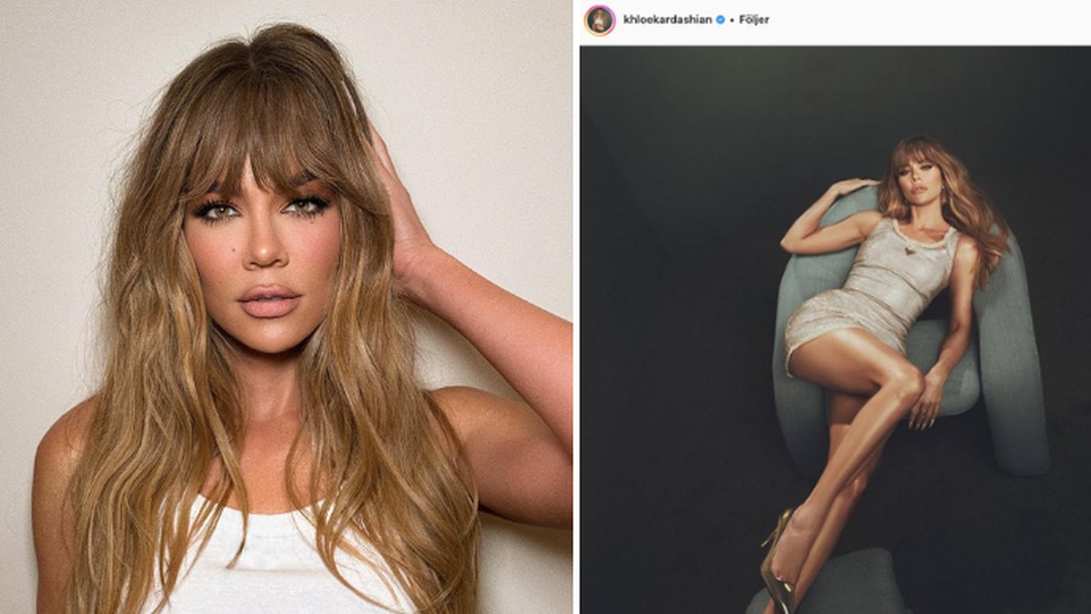 Tvådelad bild på Khloé Kardashian.