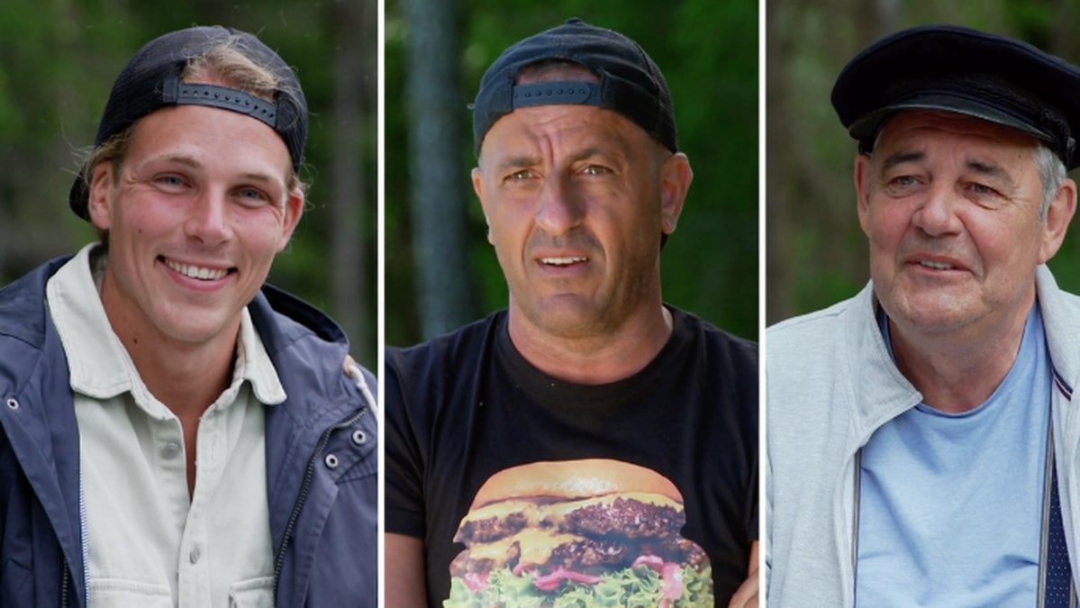 Viktor Bergström, Eddie Gecer och Jan-Christer JC Nilsson från Farmen 2023. 