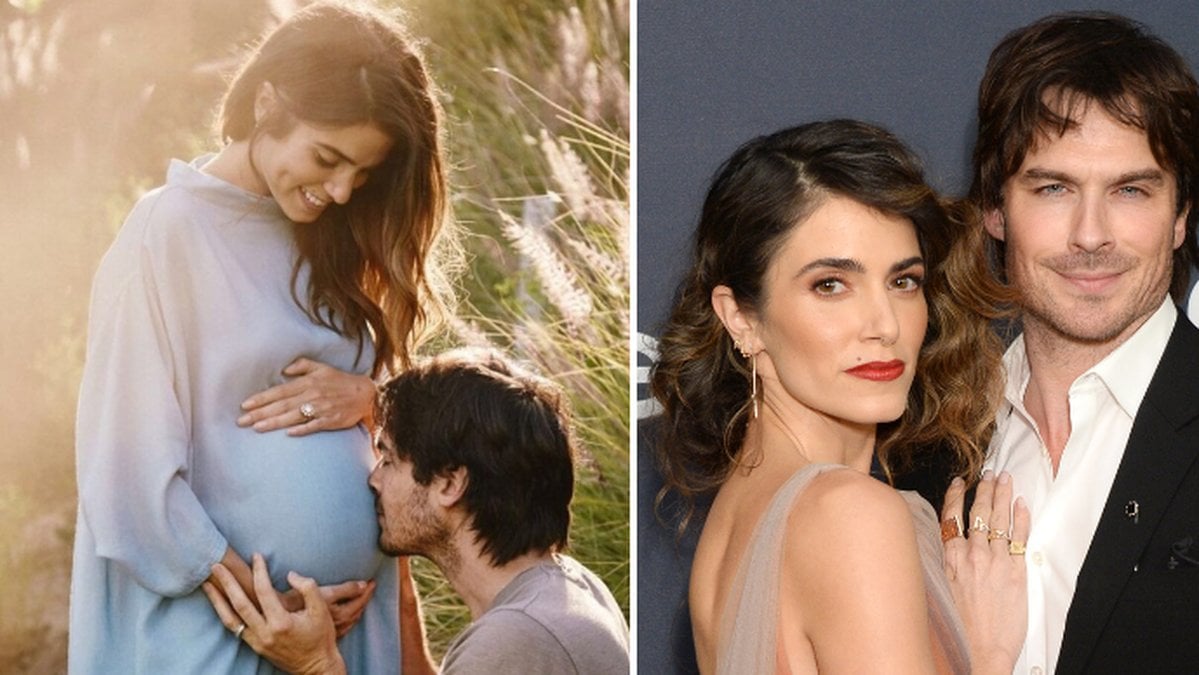 Tvådelad bild på Nikki Reed och Ian Somerhalder. 