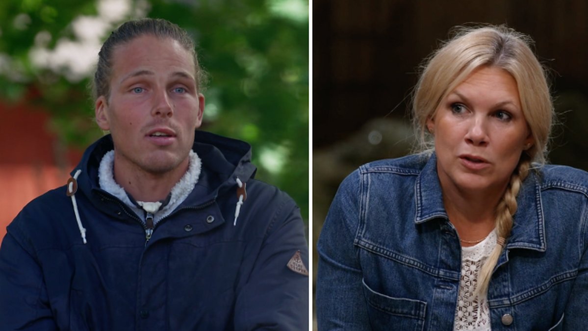 Viktor Bergström och Anna Brolin i Farmen 2023.