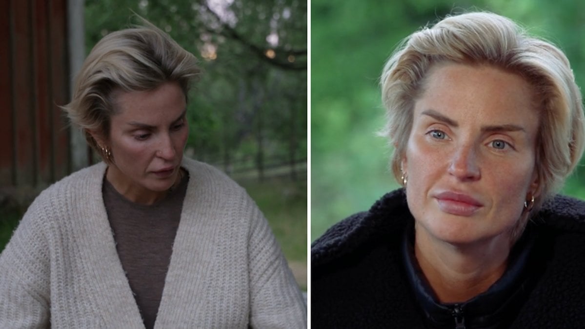 Tvådelad bild på Karin Kollberg från Farmen 2023. 