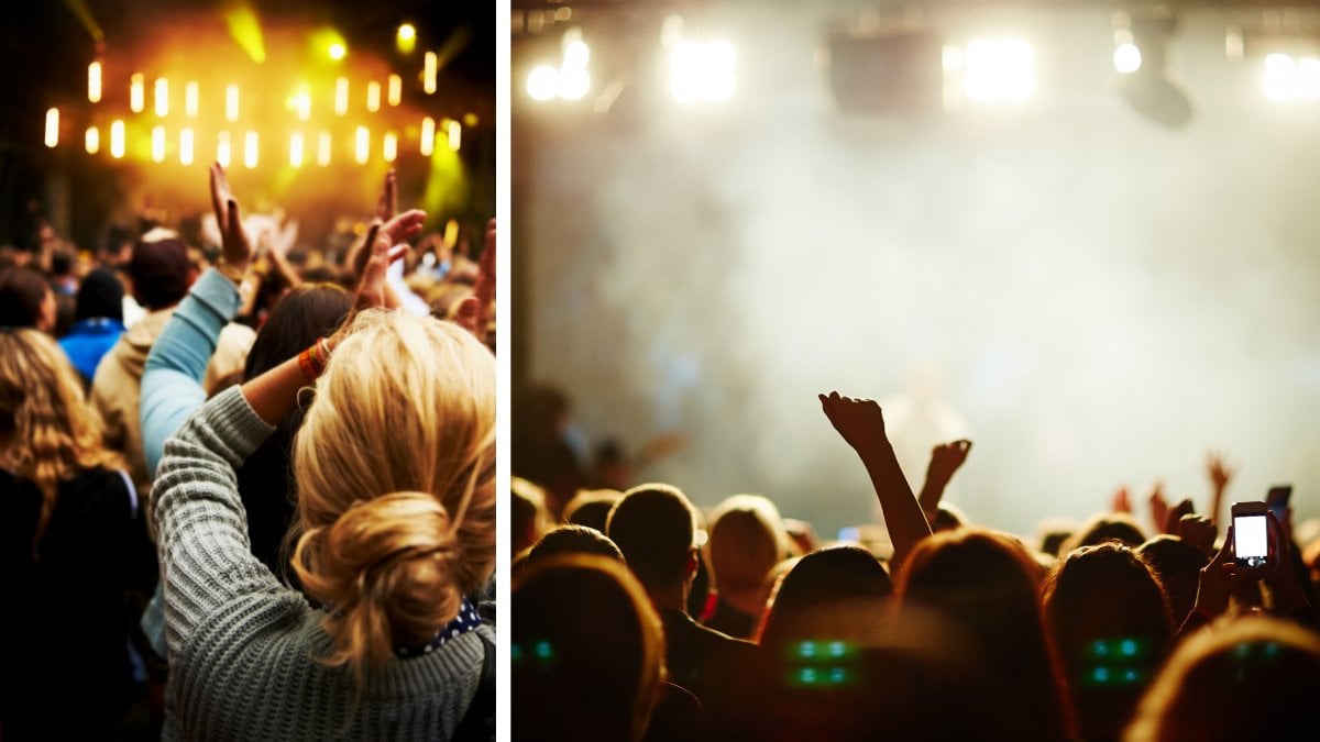 Tjej på stor konsert.