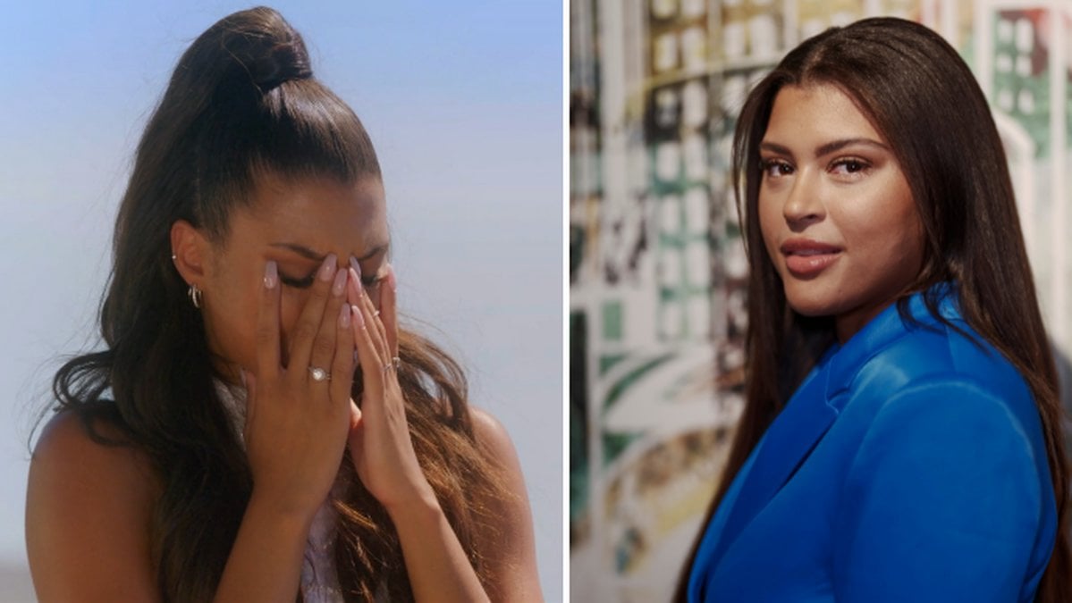 Tvådelad bild på Olivia Birgersson i Bachelorette 2022.