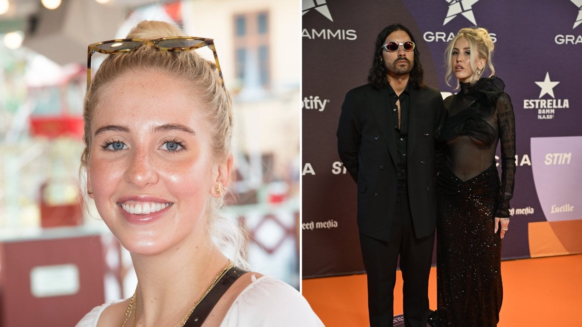 Här dyker Peg Parnevik och pojkvännen Sebastian De la Vega upp på Grammis