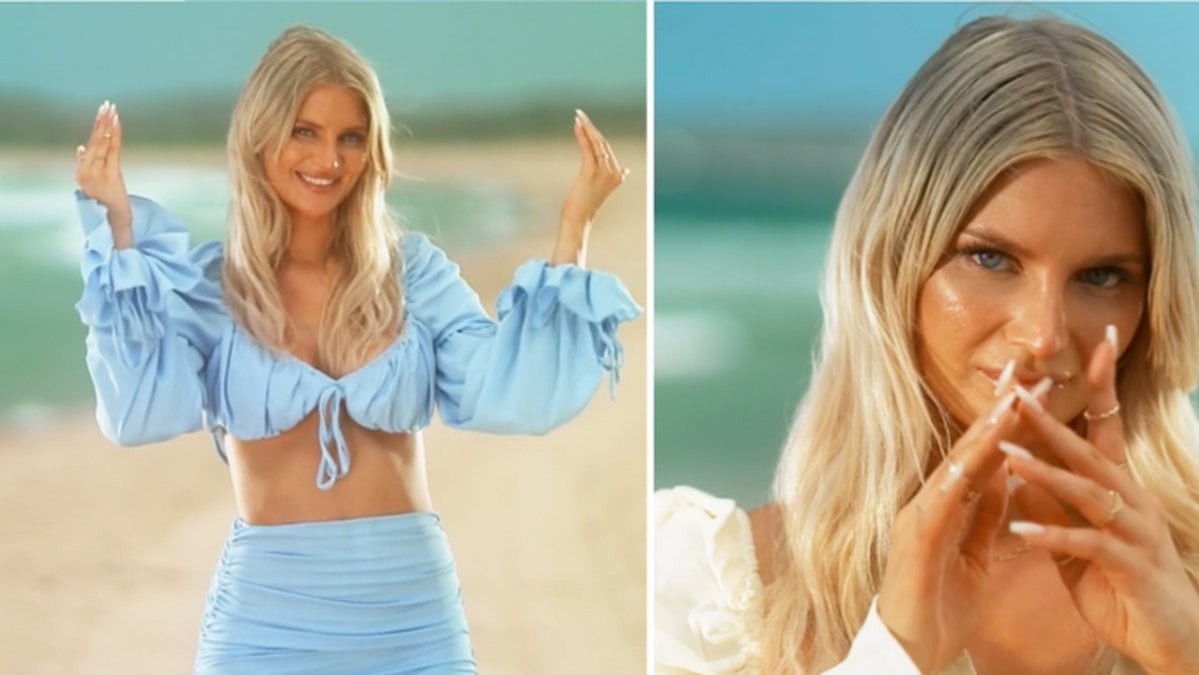Tvådelad bild på Paradise-deltagaren Matilda Lindroth.
