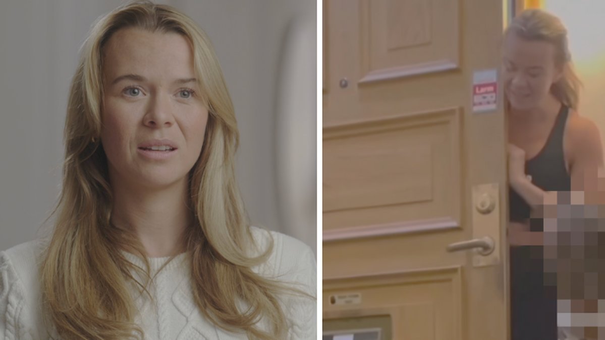 Tvådelad bild på Margaux Dietz från dokumentären Kan vi förlåta Margaux? 2022.