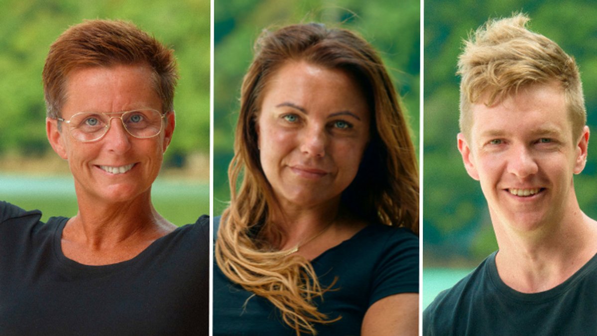 Pernilla Block, Sanna Strand och Oskar Hammarstedt ställdes mot varandra i Robinson-finalen 2023. 