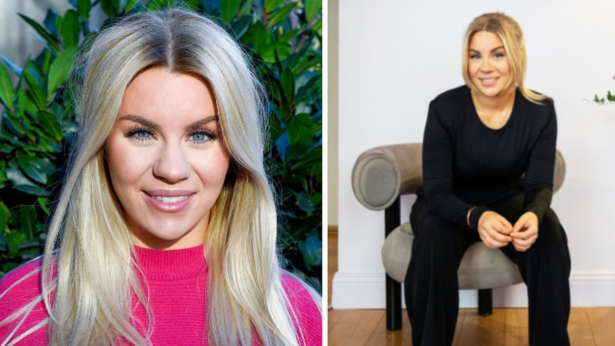 Tvådelad bild på Therese Lindgren.